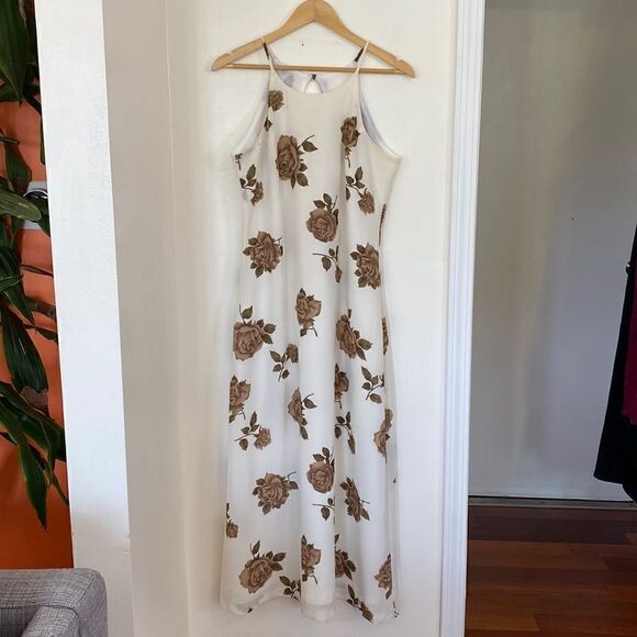 Vintage 90's Maxi Floral Dress Size 13 - Picture 2 of 16